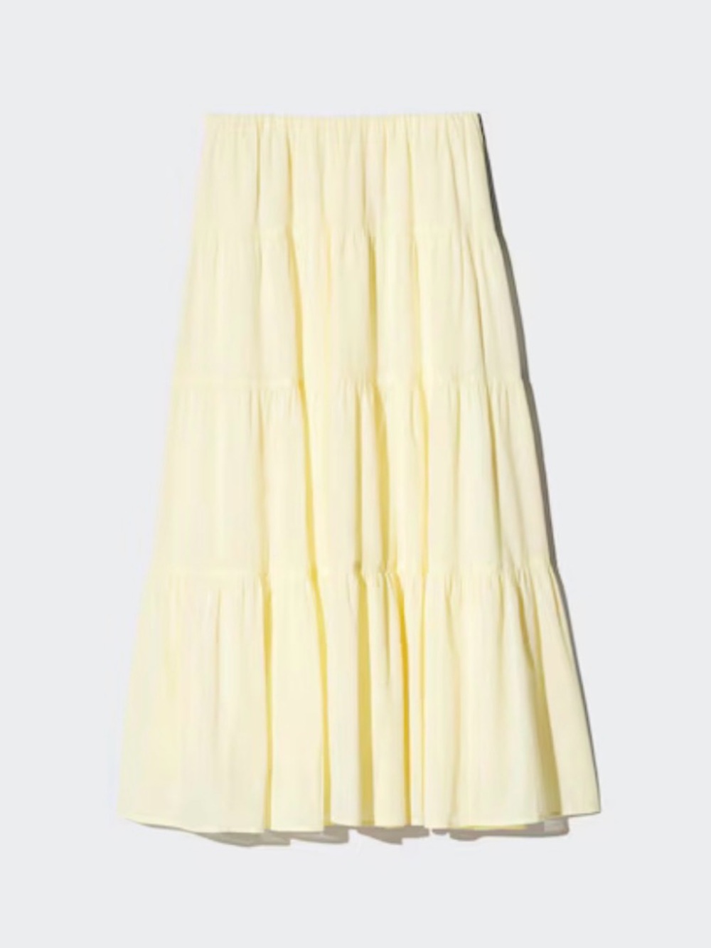 UNIQLO Light Yellow Tiered Maxi Skirt